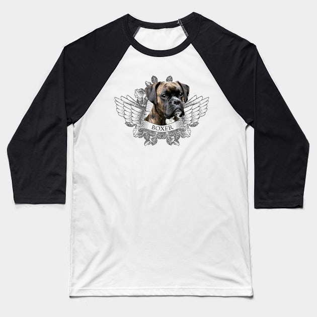 Boxer dog Baseball T-Shirt by Nartissima